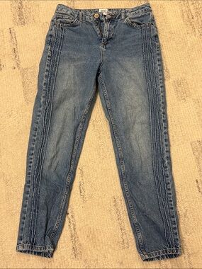BDG Men’s Blue Mom Jeans with Side Panel Stitching